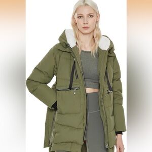 Stylish Olive Women's Puffer Jacket